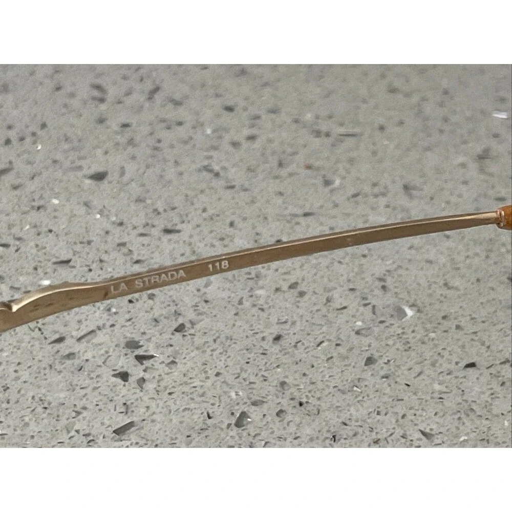 La Strada Eyeglasses Frames ONLY 118 0N3S Gold Metal 54-16-140 Full Rim pink